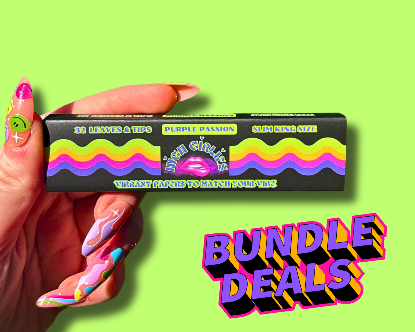 Girlie Bundle - 3 Booklets - Colourful Rolling Papers & Tips - Purple Passion