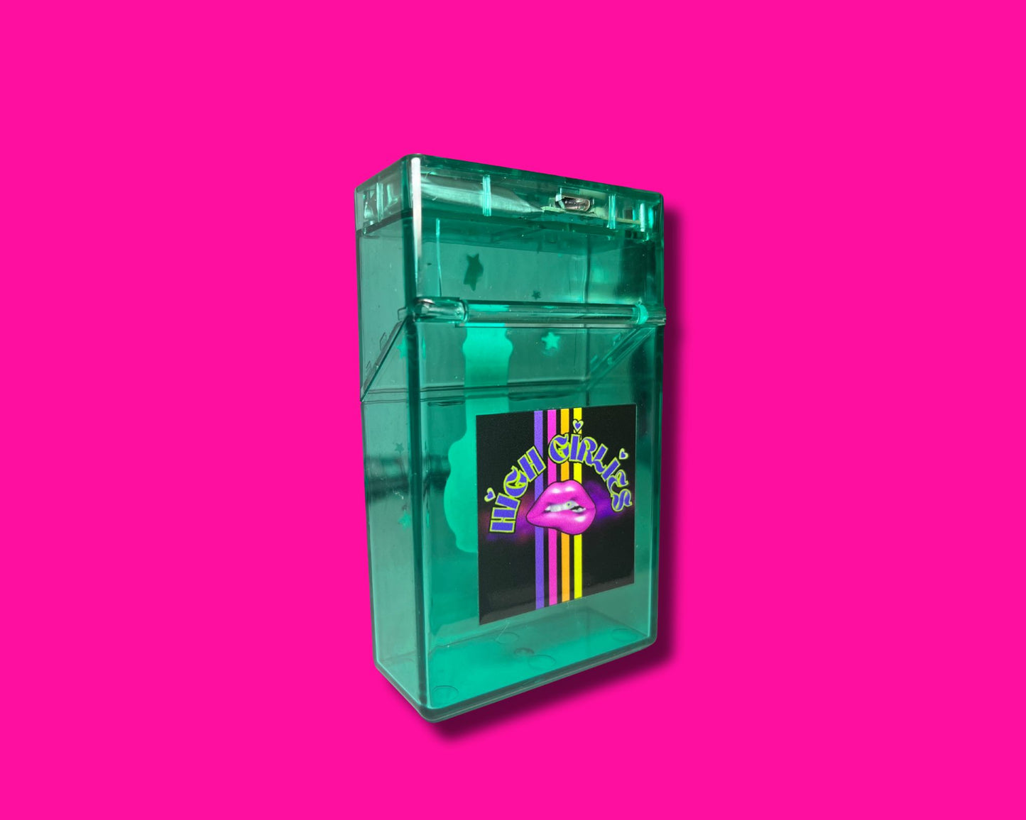 Smoke Case/ Holder - (Bong Edition - Blue Clear) - USB Lighter