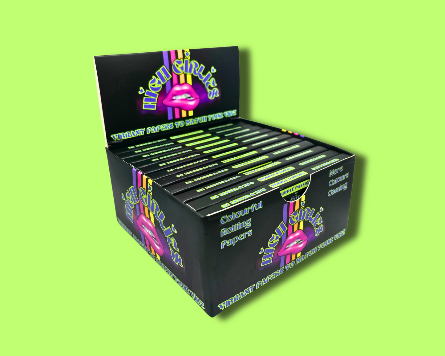 Mega Girlie Bundle Box - 5 Booklets - Colourful Rolling Papers & Tips - Purple Passion